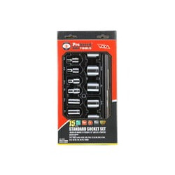 SOCKET STANDARD SET 15 PC, 3/8 DR